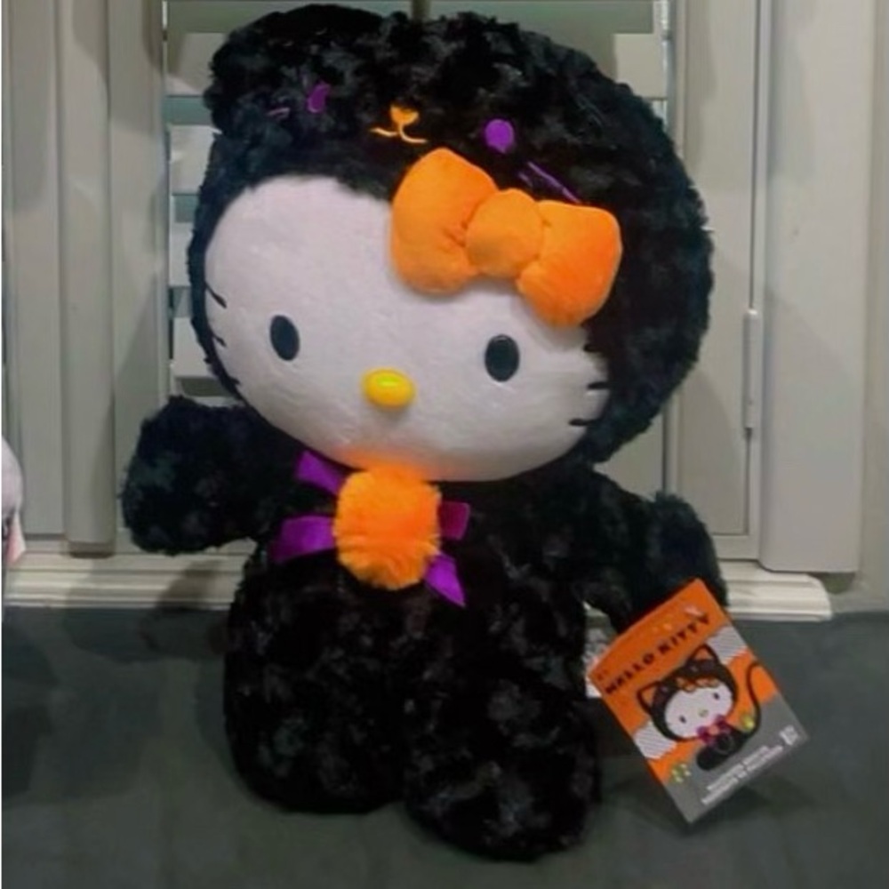Hello Kitty Black and Orange Stuffed Animal Plush